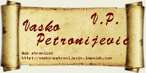 Vasko Petronijević vizit kartica